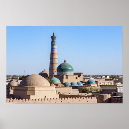 Khiva Uzbekistan _ Islam Khodja Minaret  Mosque Poster