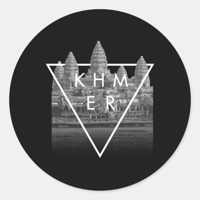 Khmer Cambodian Aesthetic Angkor Wat Classic Round Sticker (Front)