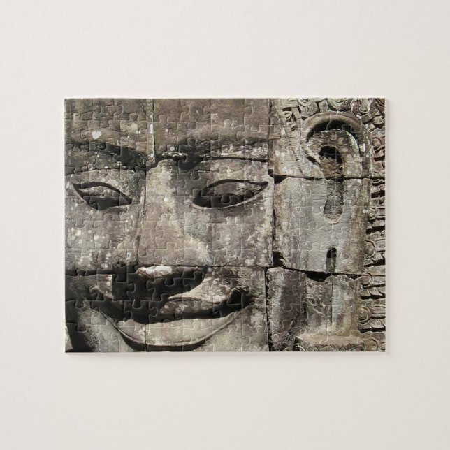Khmer Stone Face ... Bayon Temple, Cambodia Jigsaw Puzzle (Horizontal)