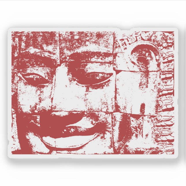 Khmer Stone Face ... Bayon Temple, Cambodia Sticker (Front)