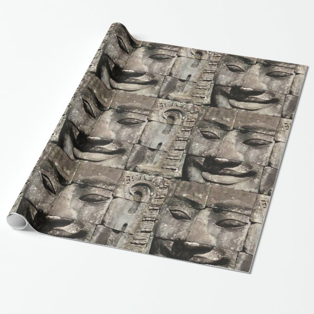 Khmer Stone Face ... Bayon Temple, Cambodia Wrapping Paper (Unrolled)