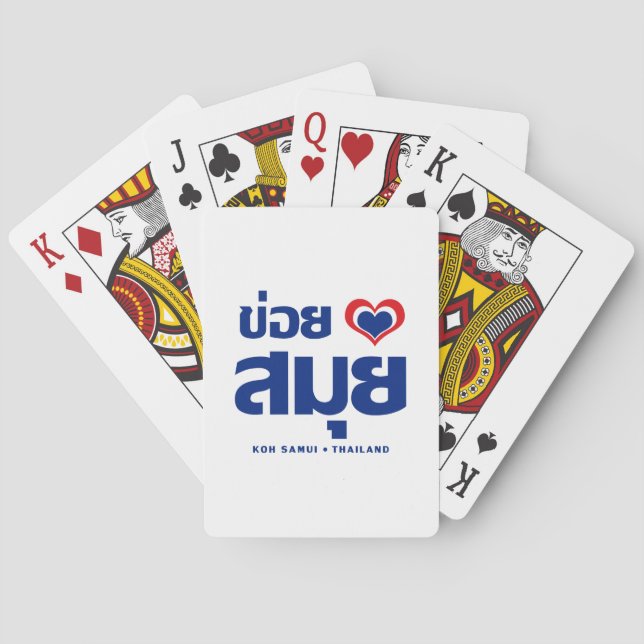 Khoi Huk (I Heart / Love) Koh Samui ❤ Thailand Poker Cards (Back)
