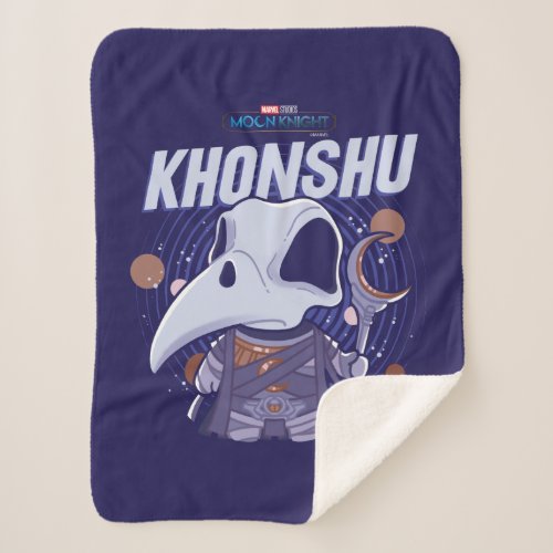 Khonshu Kawaii Celestial Graphic Sherpa Blanket