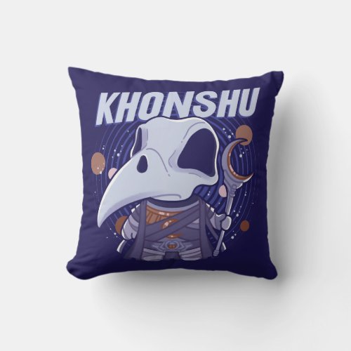 Khonshu Kawaii Celestial Graphic Throw Pillow