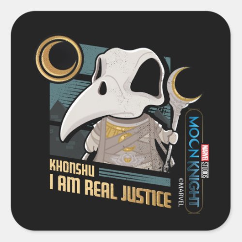Khonshu Kawaii I Am Real Justice Graphic Square Sticker