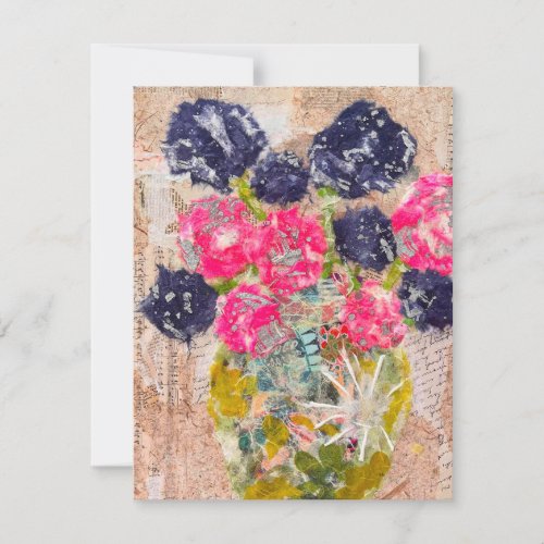 KHS Whimsical Floral Paper Collage Mixed   Thank You Card