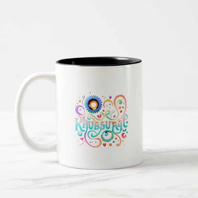 Khubsurat l Beautiful l Calligraphy style  Two-Tone Coffee Mug (Left)