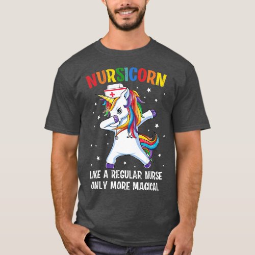 Ki Dabbing Unicorn Nursicorn Nurse Costume Lover T_Shirt