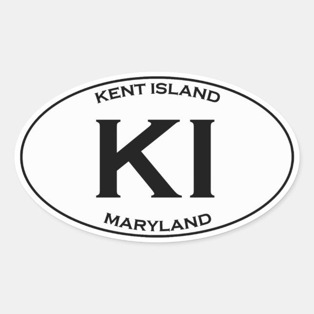 KI - Kent Island Maryland Oval Sticker (Front)