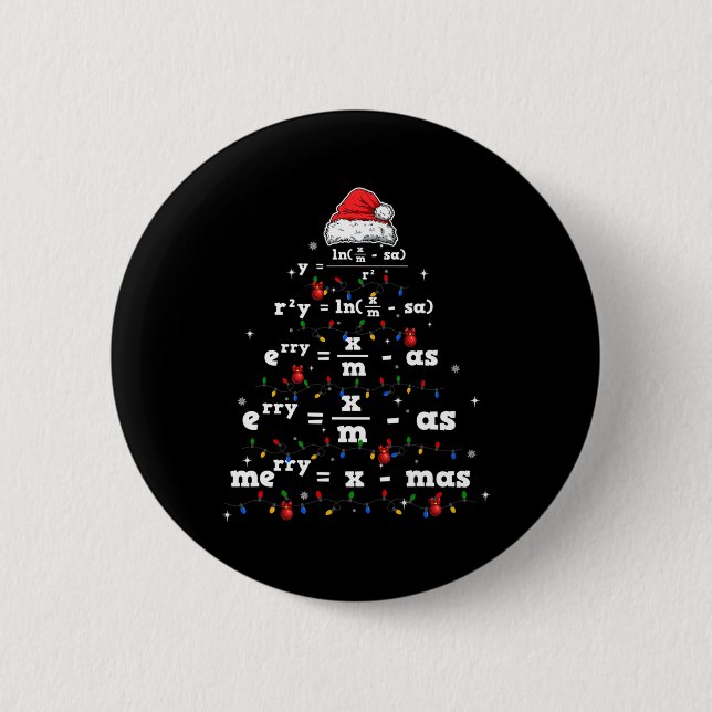 Ki Math Teacher Christmas Matching Costume Math Lo Button (Front)