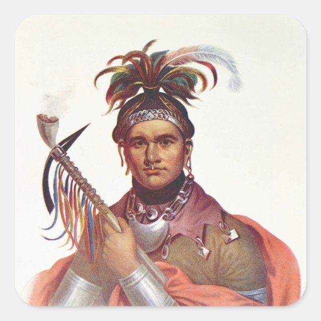 Ki-On-Twog-Ky or 'Complanter', a Seneca Chief Square Sticker (Front)