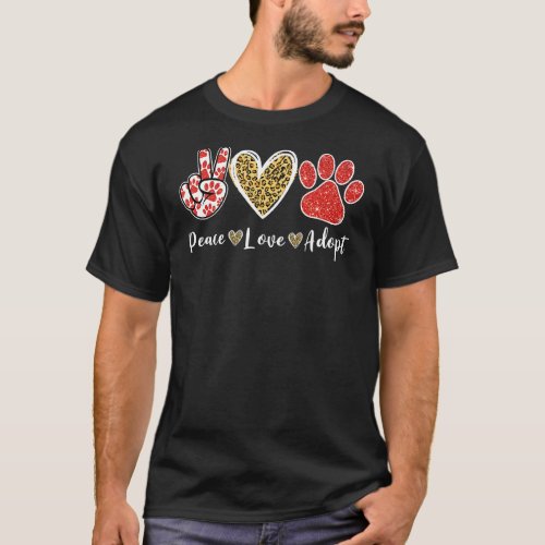 Ki Peace Love Rescue Adopt Dog Cat  Costume Puppy  T_Shirt