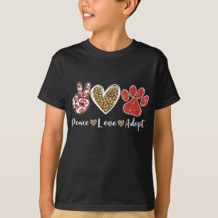 Ki Peace Love Rescue Adopt Dog Cat Lover Costume P T-Shirt
