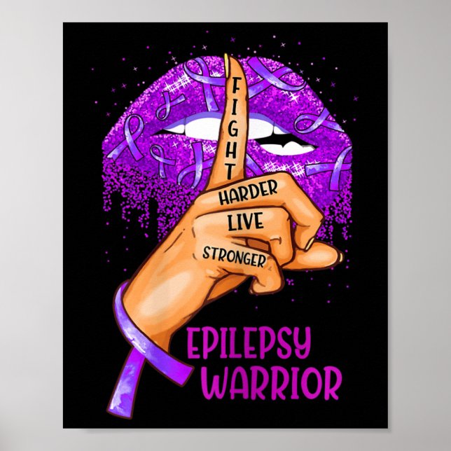 Ki Support Epilepsy Awareness Costume Lips Ribbon  Poster (Front)