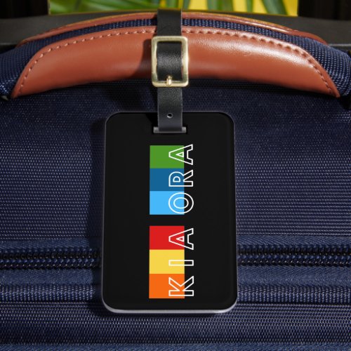 Kia Ora Bright Colorful Friendly NZ Greeting Luggage Tag