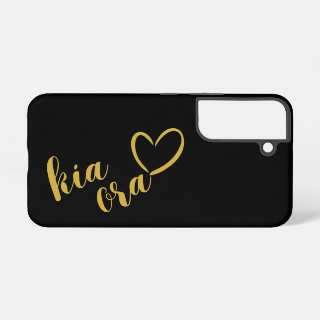 KIA ORA GOLD SCRIPT KIWI NEW ZEALAND NZ MAORI  SAMSUNG GALAXY CASE (Back Horizontal)