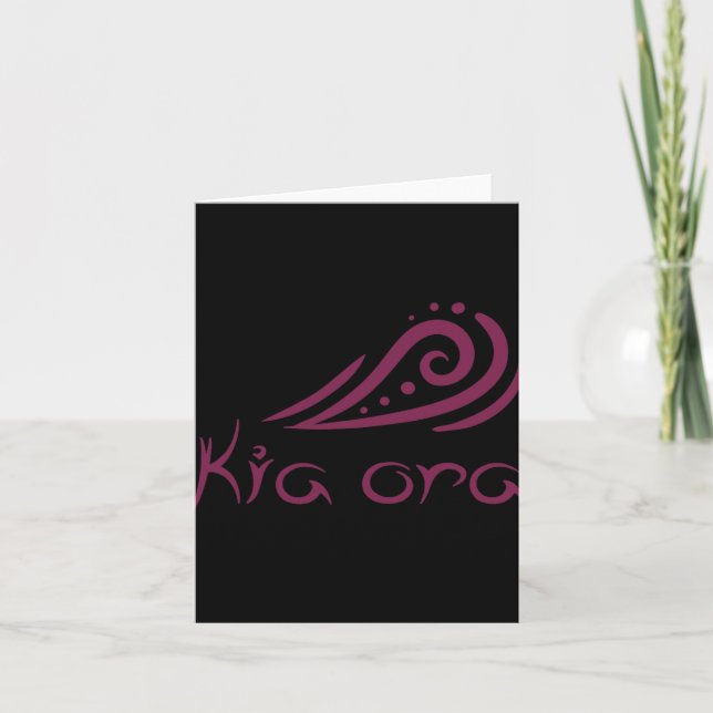 Kia Ora Hello Wave In Maori New Zealand Lynesian  Card (Front)