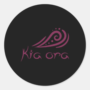 Kia Ora Hello Wave In Maori New Zealand Lynesian Classic Round Sticker