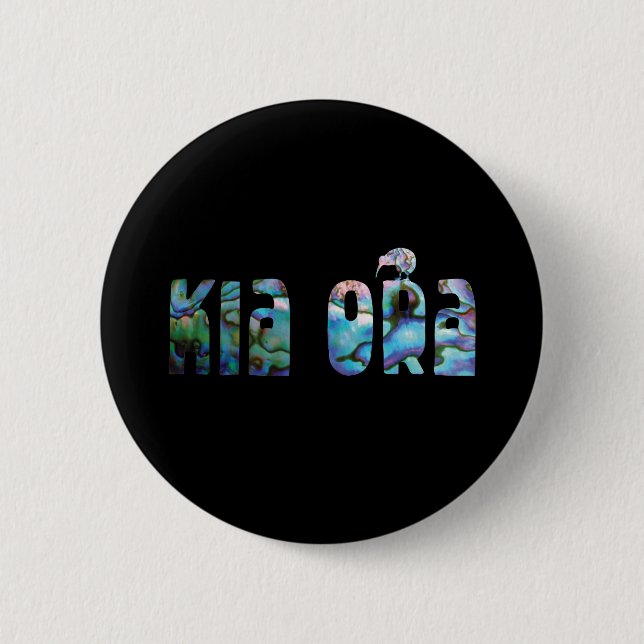 KIA ORA KIWI GREETING BUTTON (Front)
