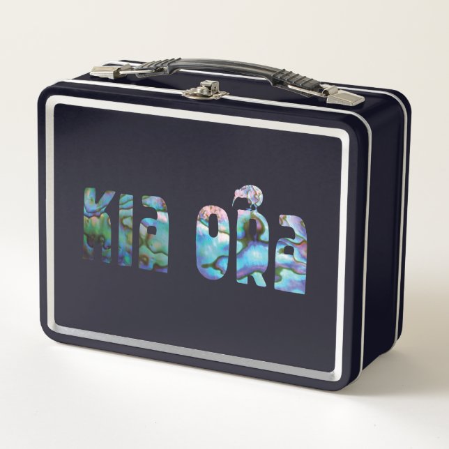 KIA ORA KIWI GREETING  METAL LUNCH BOX (Front)