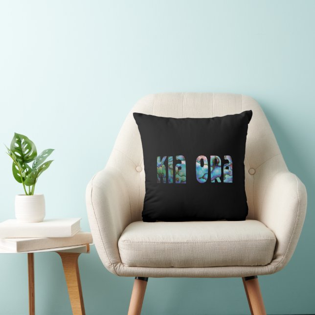 KIA ORA KIWI GREETING THROW PILLOW (Chair)