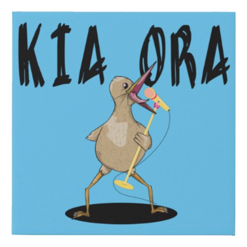 Kia ora Kiwi Maori Greeting Faux Canvas Print