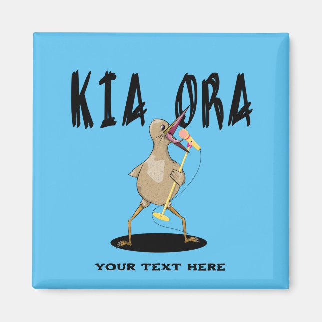 Kia ora Kiwi Maori Greeting Magnet (Front)