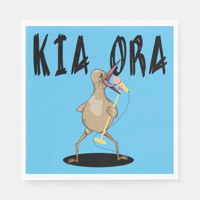 Kia ora Kiwi Maori Greeting Napkins (Front)