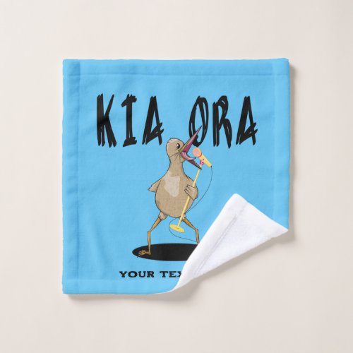 Kia ora Kiwi Maori Greeting Wash Cloth