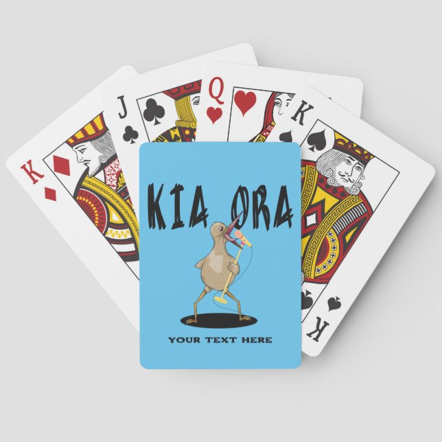 Kia ora Kiwi Te Reo Greeting  Poker Cards (Back)