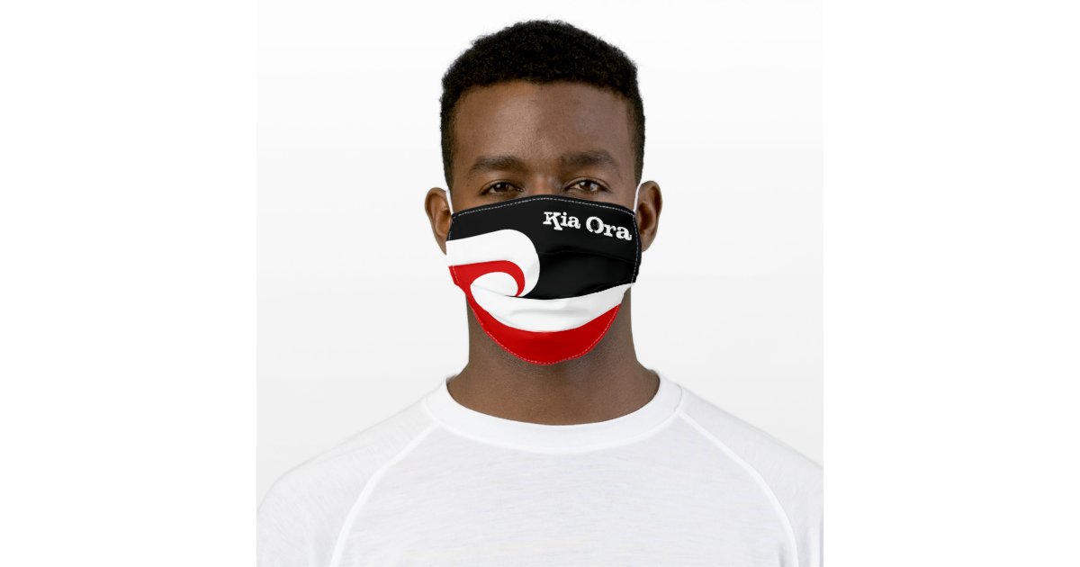 Kia Ora Maori Flag New Zealand Sport Rugby Fan Adult Cloth Face Mask Zazzle Com