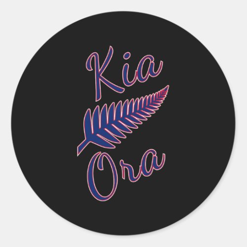 Kia Ora Maori Greeting New Zealand Pride Silver Fe Classic Round Sticker