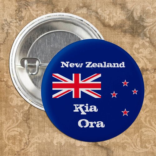 Kia Ora  New Zealand Flag fashion  New Zealand Button