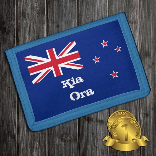 Kia Ora  New Zealand Flag fashion  New Zealand Trifold Wallet