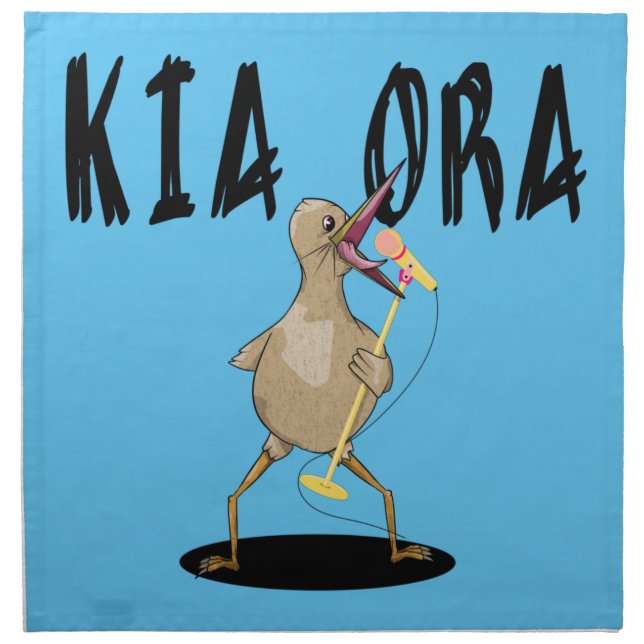 Kia ora New Zealand Maori Language Cloth Napkin (Front)
