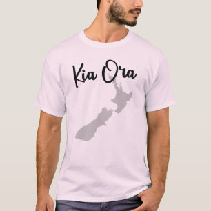 Kia Ora - New Zealand Map T-Shirt