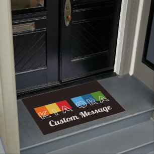 Kia Ora, Welcome, NZ Māori language, Custom Text Doormat