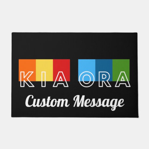 Kia Ora Welcome NZ Māori language Custom Text Doormat