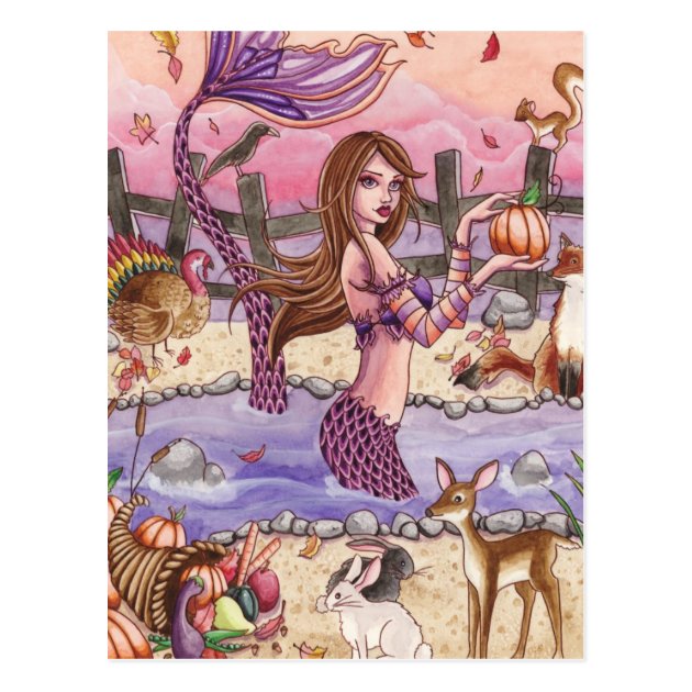 Kiandra - Thanksgiving Mermaid Postcard