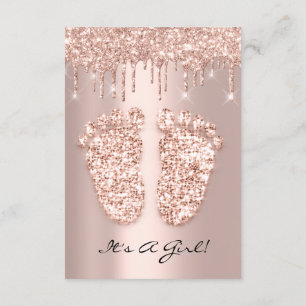 Kiara Event Drips Rose Gold  Baby Shower Feet Invitation