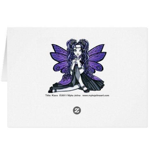 "Kiara" Gothic Butterfly Fairy Princess Card (Back Horizontal)