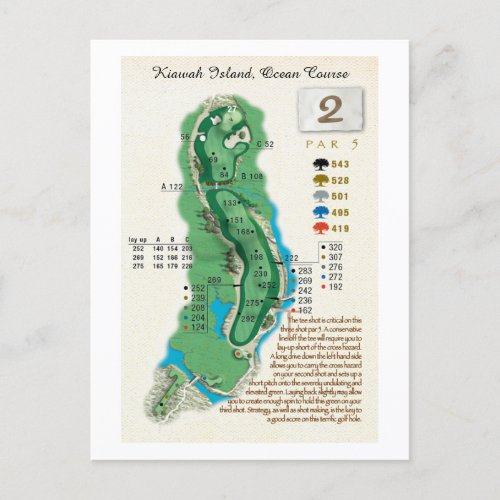 Kiawah Island 2nd Hole Map Postcard