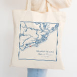Kiawah Island SC Navy Blue Wedding Favor Welcome Tote Bag<br><div class="desc">Thank your guests with this elegant navy blue coastal South Carolina map-themed wedding favor tote bag, perfect for a Kiawah Island celebration. Whether your wedding is at The Ocean Course, The Sanctuary, or Mingo Point, this stylish tote combines Southern elegance with coastal charm. Ideal for holding favors, welcome gifts, or...</div>