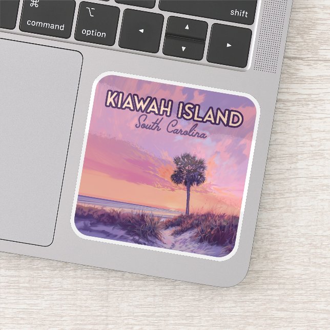 Kiawah Island South Carolina Beach Palm Tree Sticker (Detail)