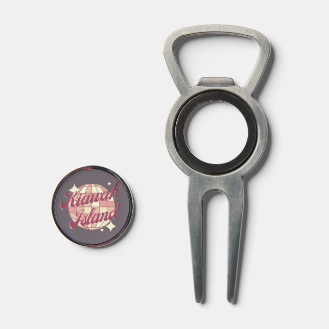 Kiawah Island South Carolina golfball golfer gift Divot Tool (Front (Open))
