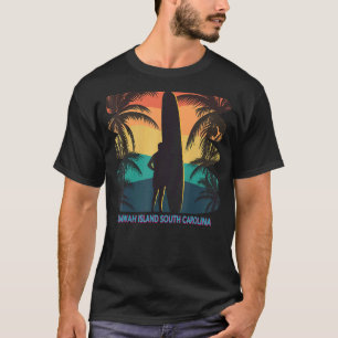 Kiawah Island South Carolina Sc Palm Tree Surfboar T-Shirt