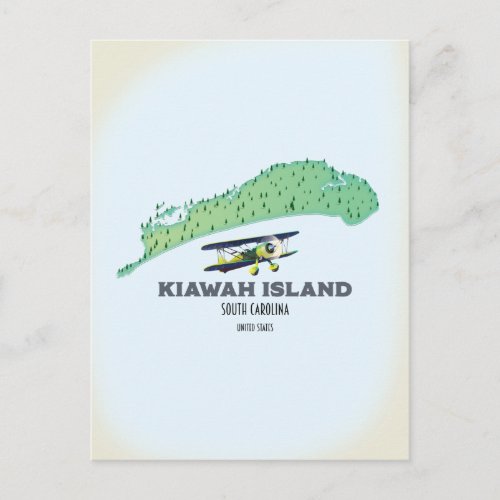 Kiawah Island South Carolina USA map Postcard