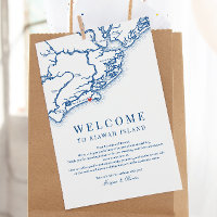Kiawah Island Wedding Welcome Itinerary Navy Blue
