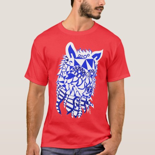 kiba the wolf in mexican pattern arts ecopop wild  T_Shirt