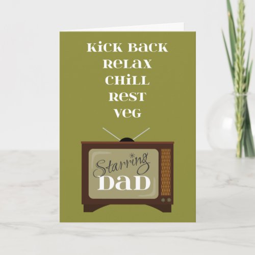 Kick Back Relax for Dad on Fathers Day Retro TV Card